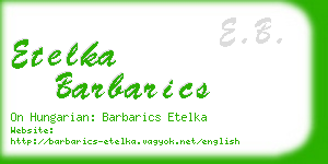 etelka barbarics business card